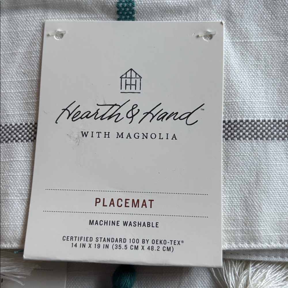 Hearth & Hand Windowpane Plaid Tassel Placemats - Set of 5 - Picture 5 of 7